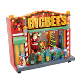BigBees Retro Department Store with Window Display Animated Christmas Village Decoration